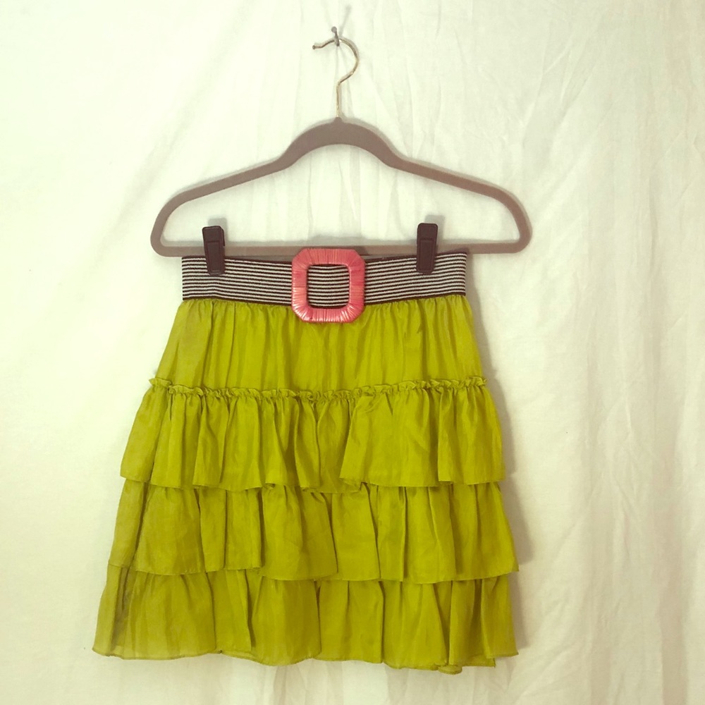 Green high waisted skirt